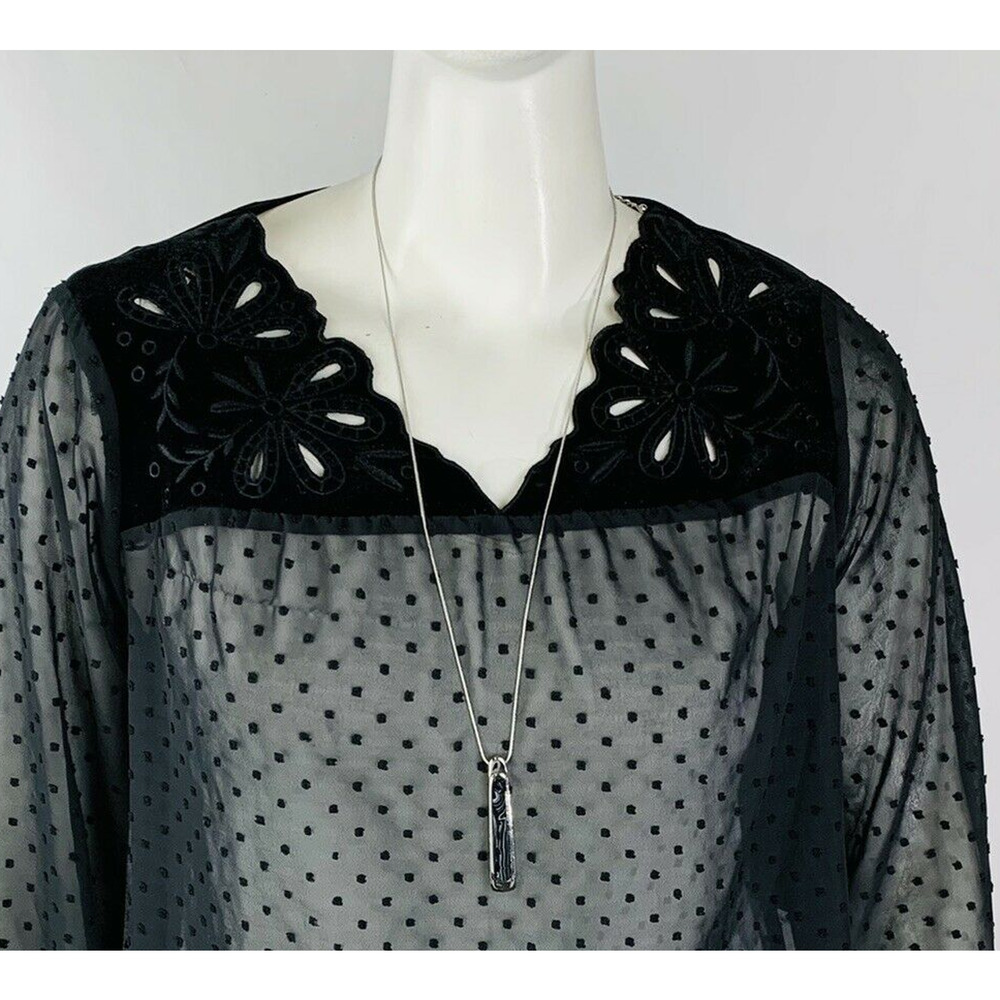 New Chico’s Womans Resin Drop Necklace Black Statement Piece NWT